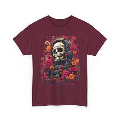Floral Astronaut Skull Graphic T-Shirt - product view