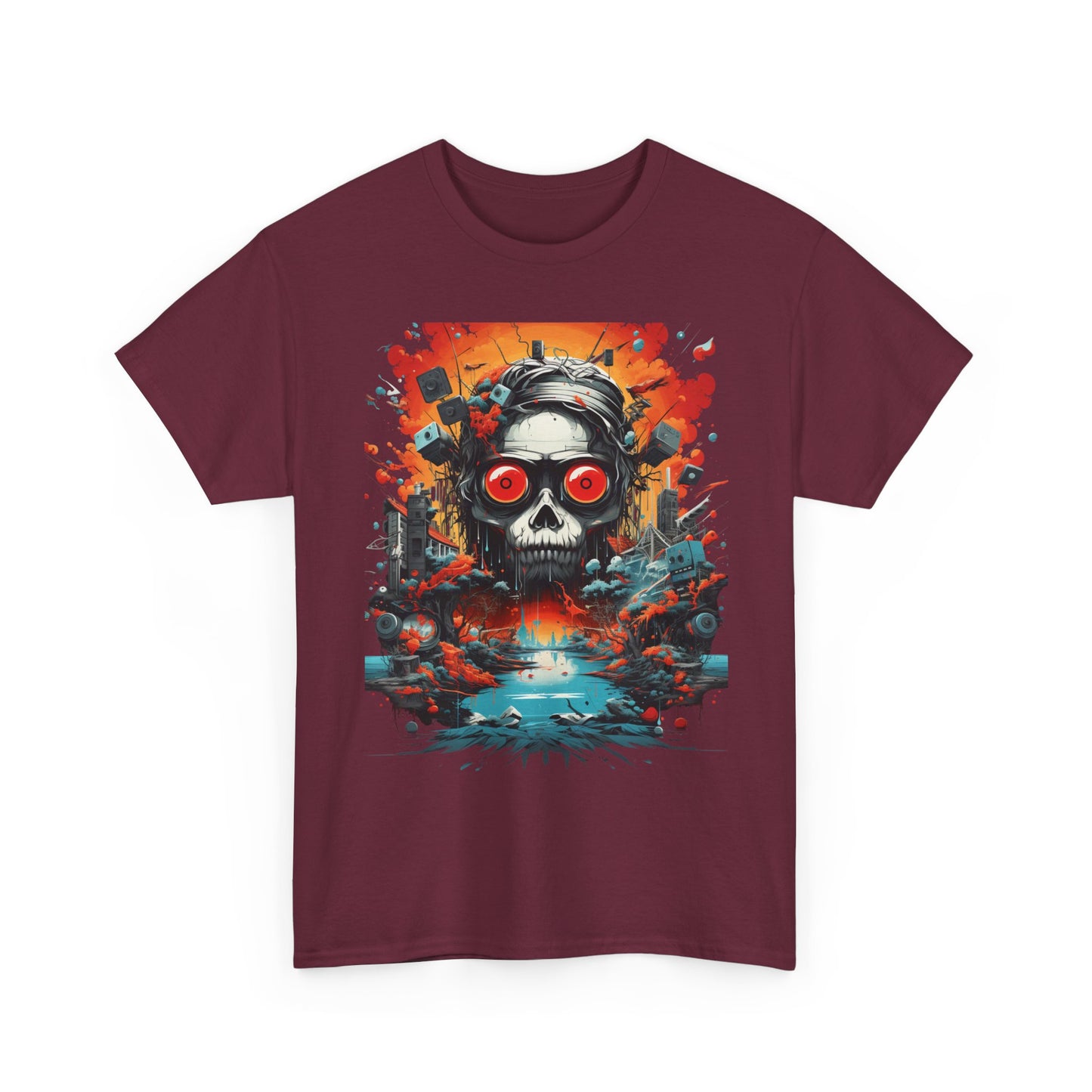 Skull Pilot Graphic Tee — Retro Apocalypse Aviation Design