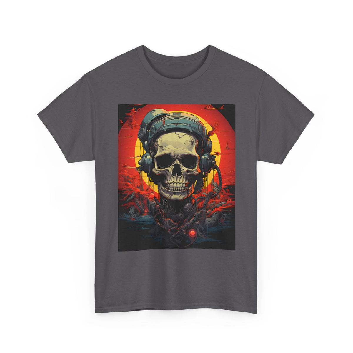 Cyberpunk Skull Astronaut Retro Graphic T-Shirt - product view