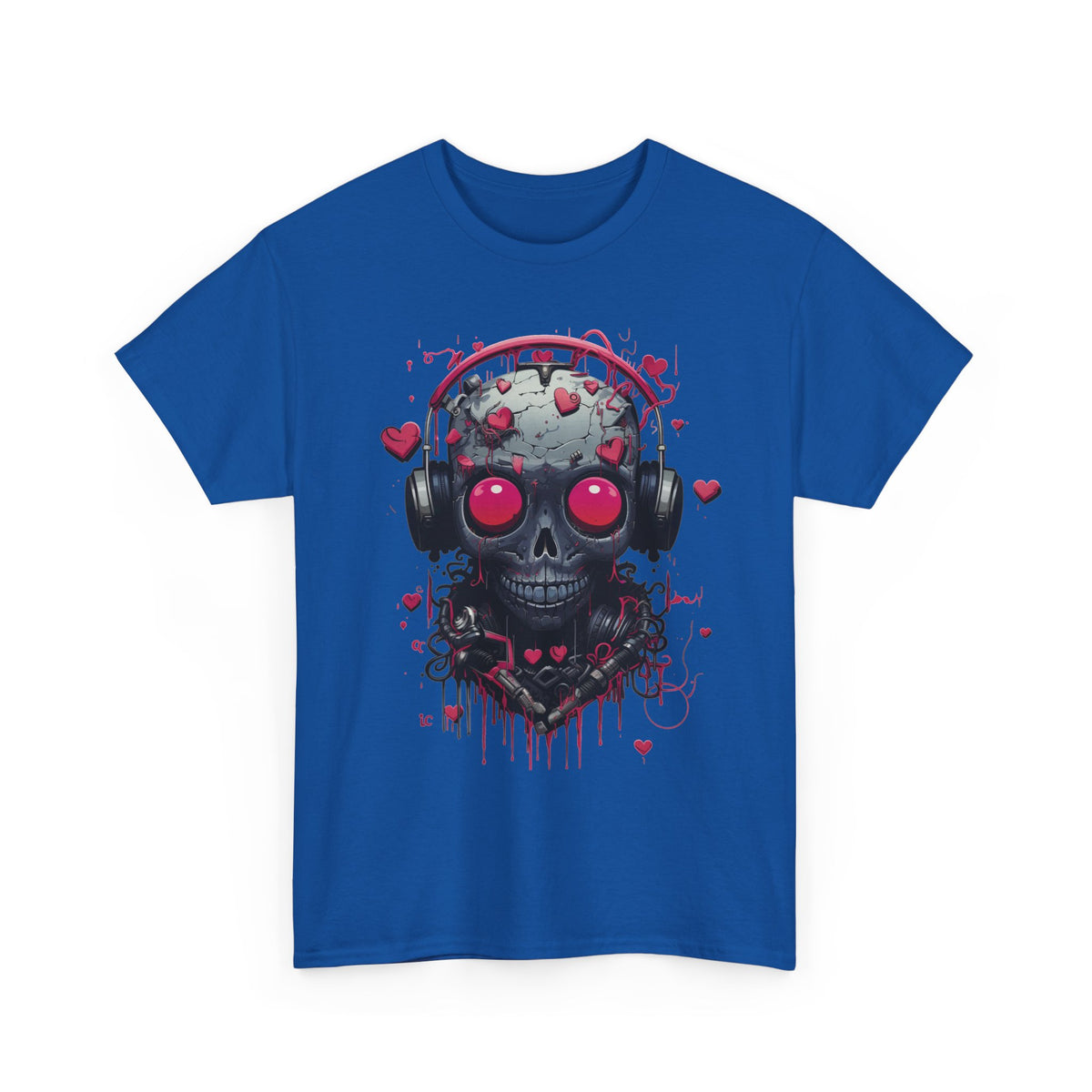 Emo Skull Headphones Graphic T-Shirt - product view