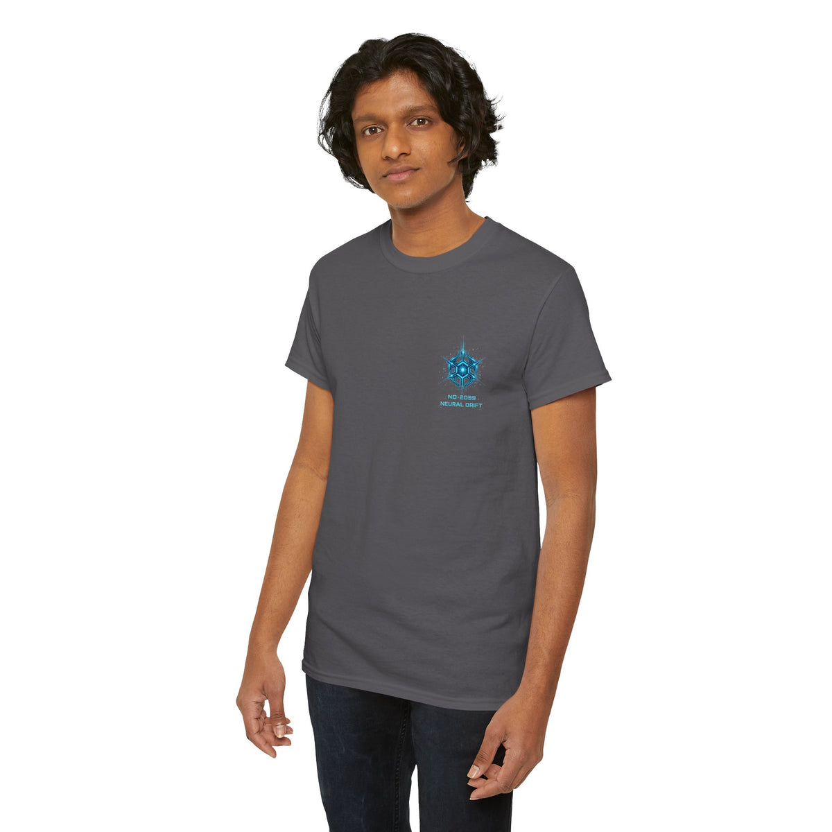 Neural Drift Cyberpunk Skull T-Shirt - product view