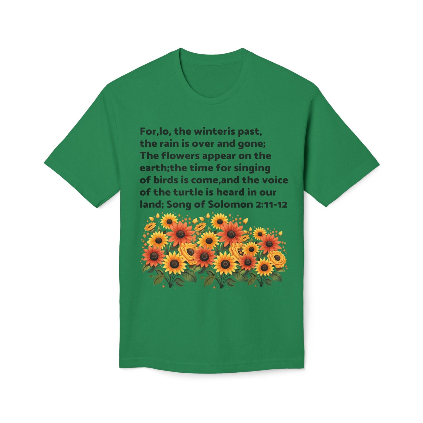Sunflower Scripture T-Shirt — Song of Solomon 2:11-12 Floral Tee