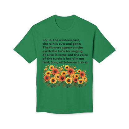 Sunflower Scripture T-Shirt — Song of Solomon 2:11-12 Floral Tee
