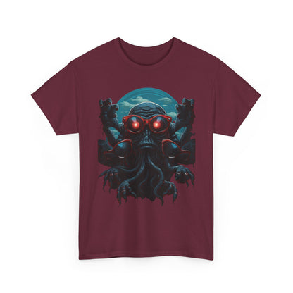 Cosmic Horror Creature T-Shirt – Retro Alien Monster with Red Glasses Graphic Tee | Sci-Fi Horror Streetwear  🧠 PRODUCT DESCRIPTION (SELLS + SEO)