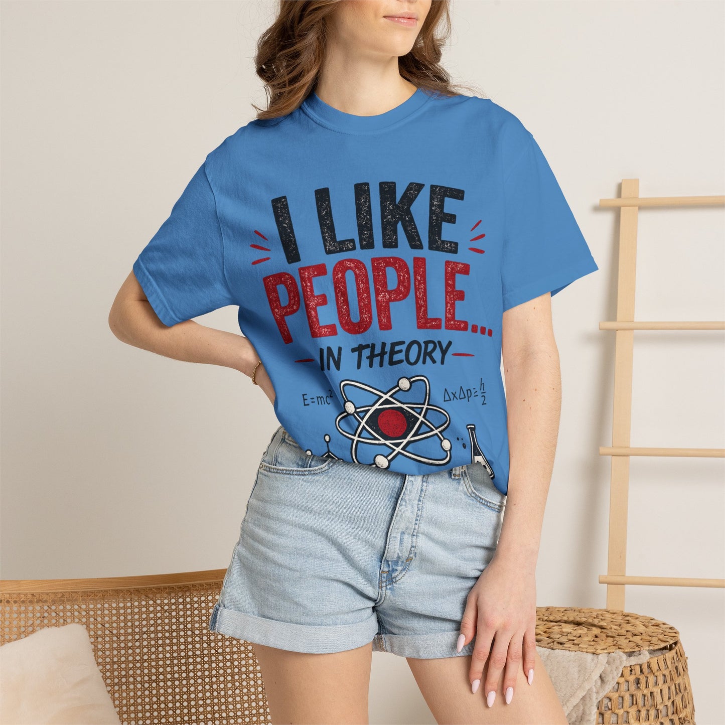 I Like People... In Theory T-shirt | Science Atom Chemistry Graphic Tee