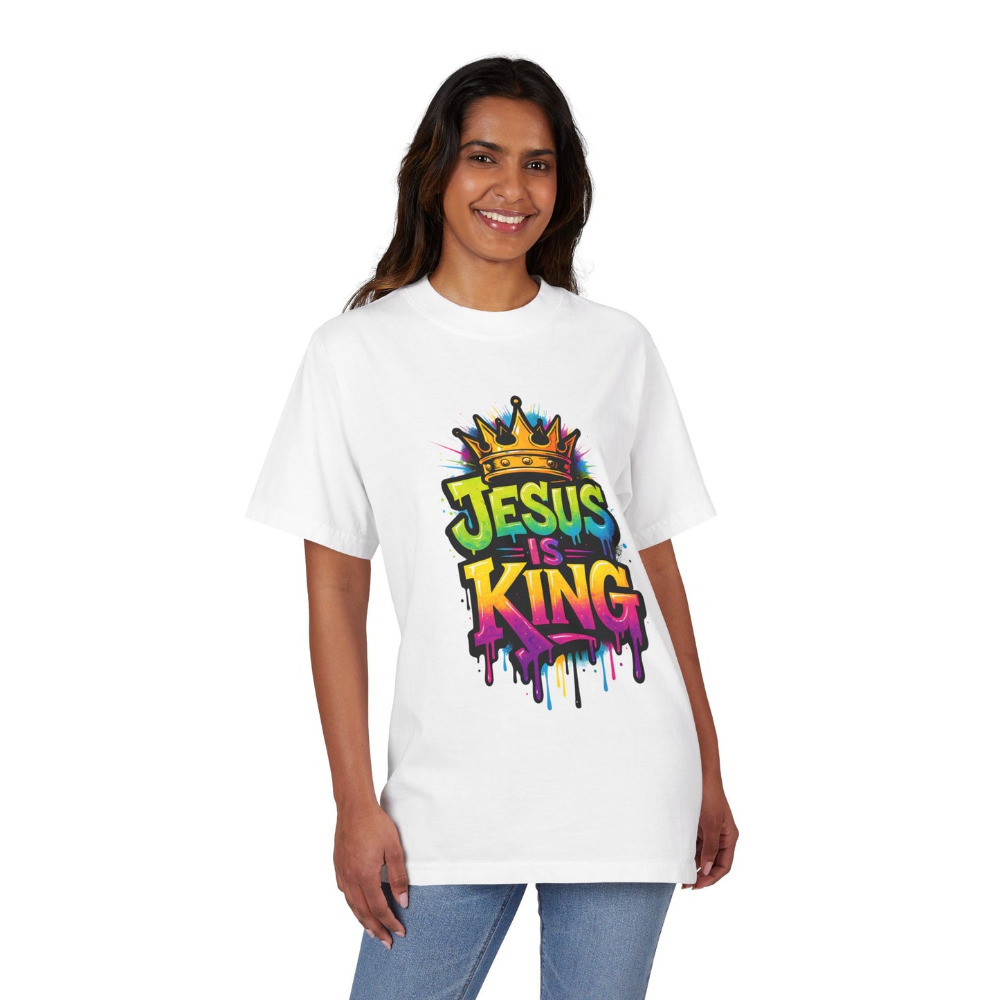 Jesus Is King T-Shirt — Colorful Graffiti Faith Tee