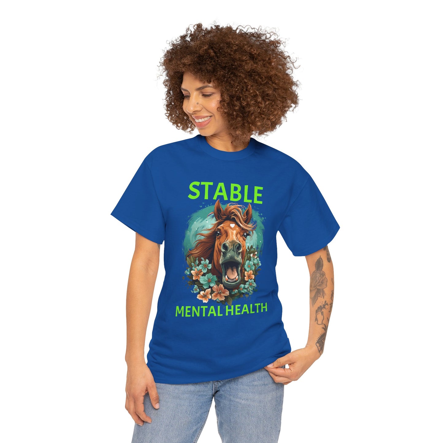 Stable Mental Health Horse Tee – Funny Horse Graphic T-Shirt