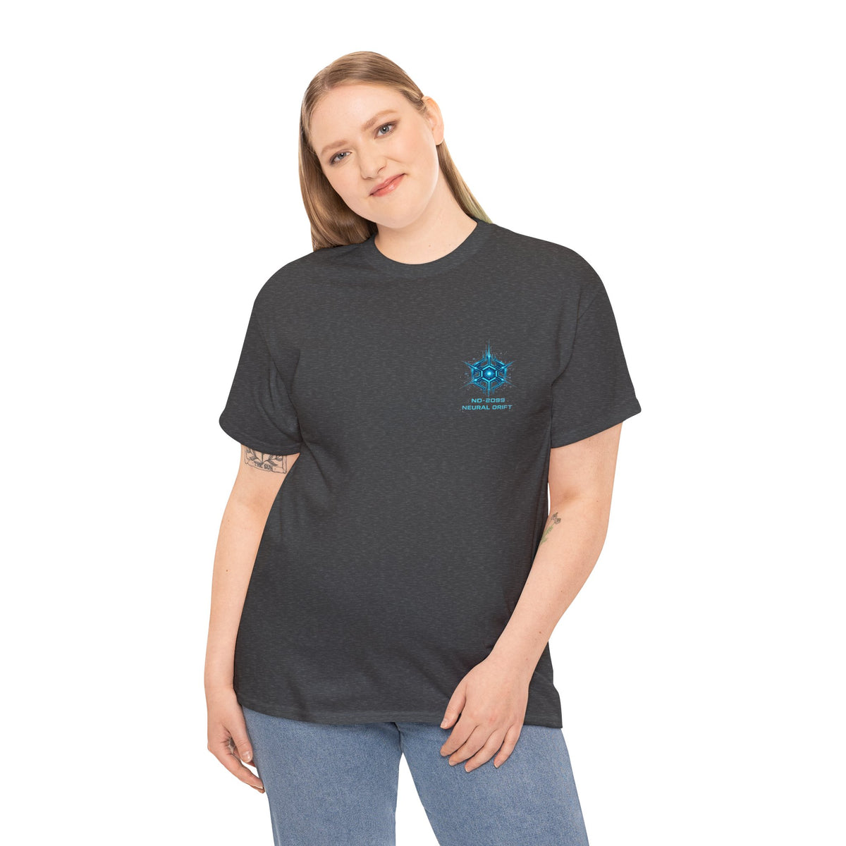 Neural Drift Cyberpunk Skull T-Shirt - product view