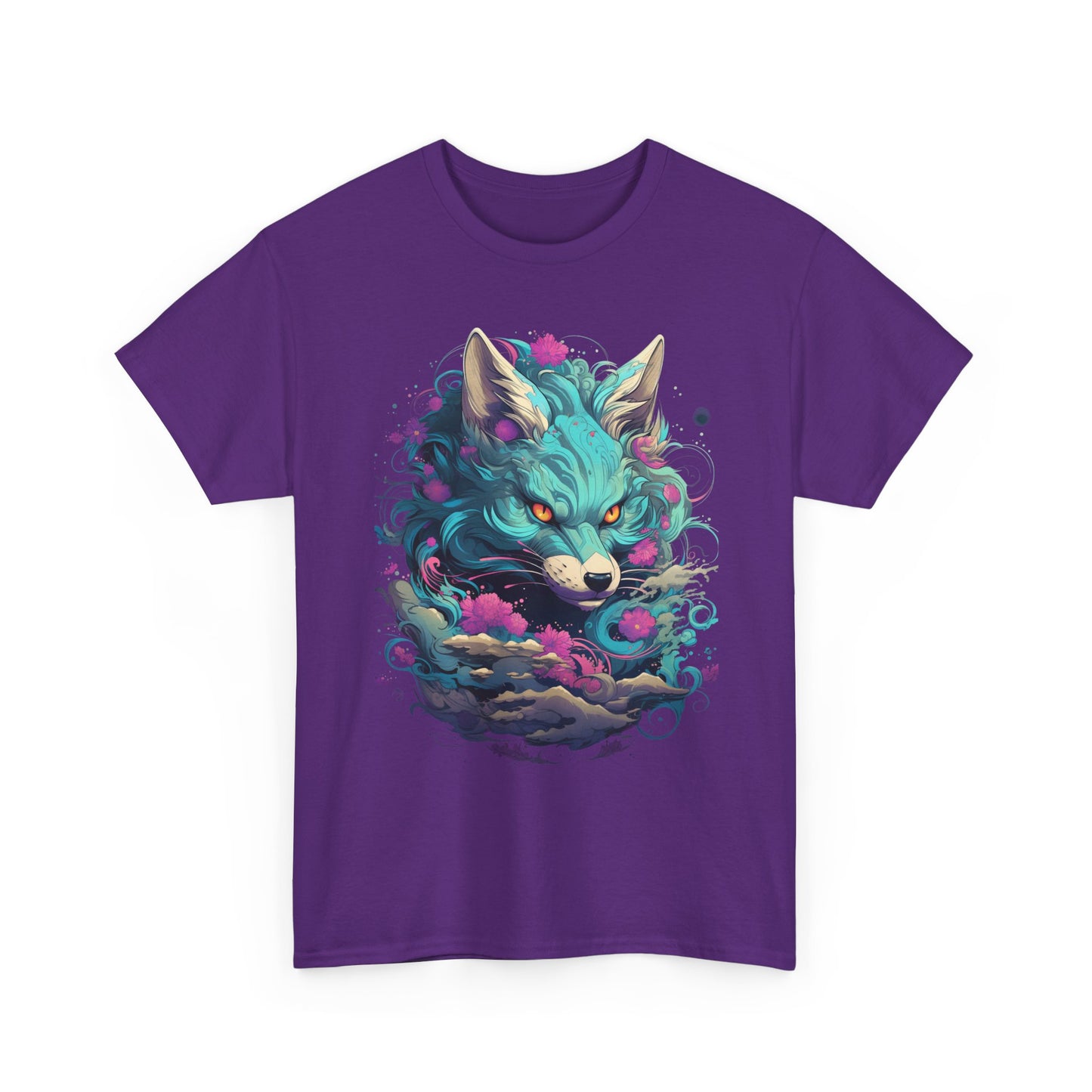 Mystic Wolf T-Shirt — Neon Cosmic Fox Graphic Tee