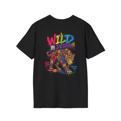Wild By Design Womens T Shirt Colorful Graffiti Leopard Tee Floral Streetwear Shirt Bold Feminine Graphic Top