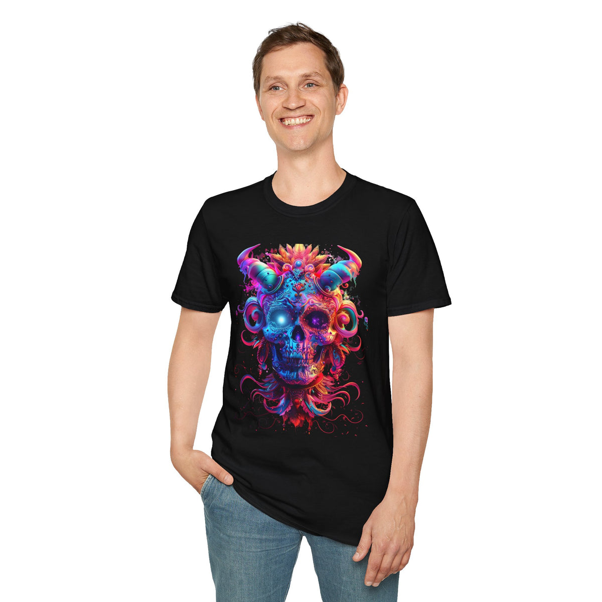 Neon Skull All-Over Print T-Shirt - product view