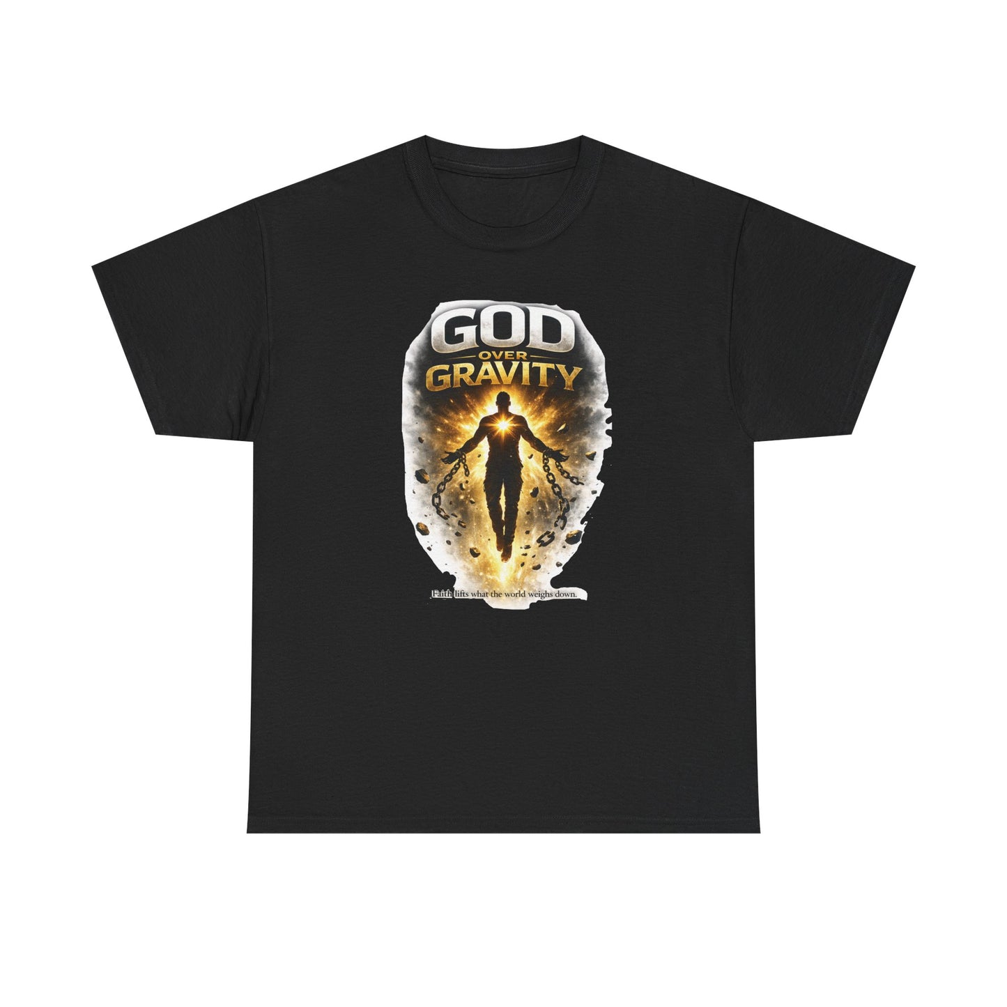 T-Shirt — "God Over Gravity" Inspirational Faith Tee