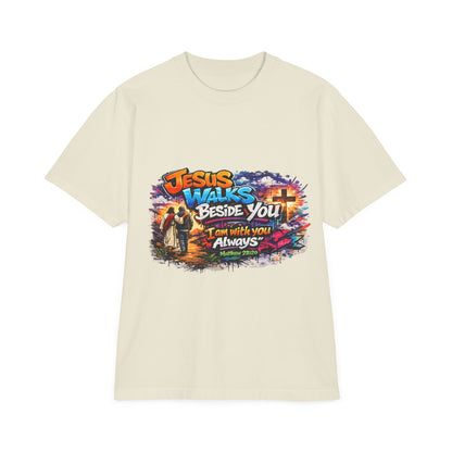 Jesus Walks Beside You T-Shirt — Christian Faith Graphic Tee