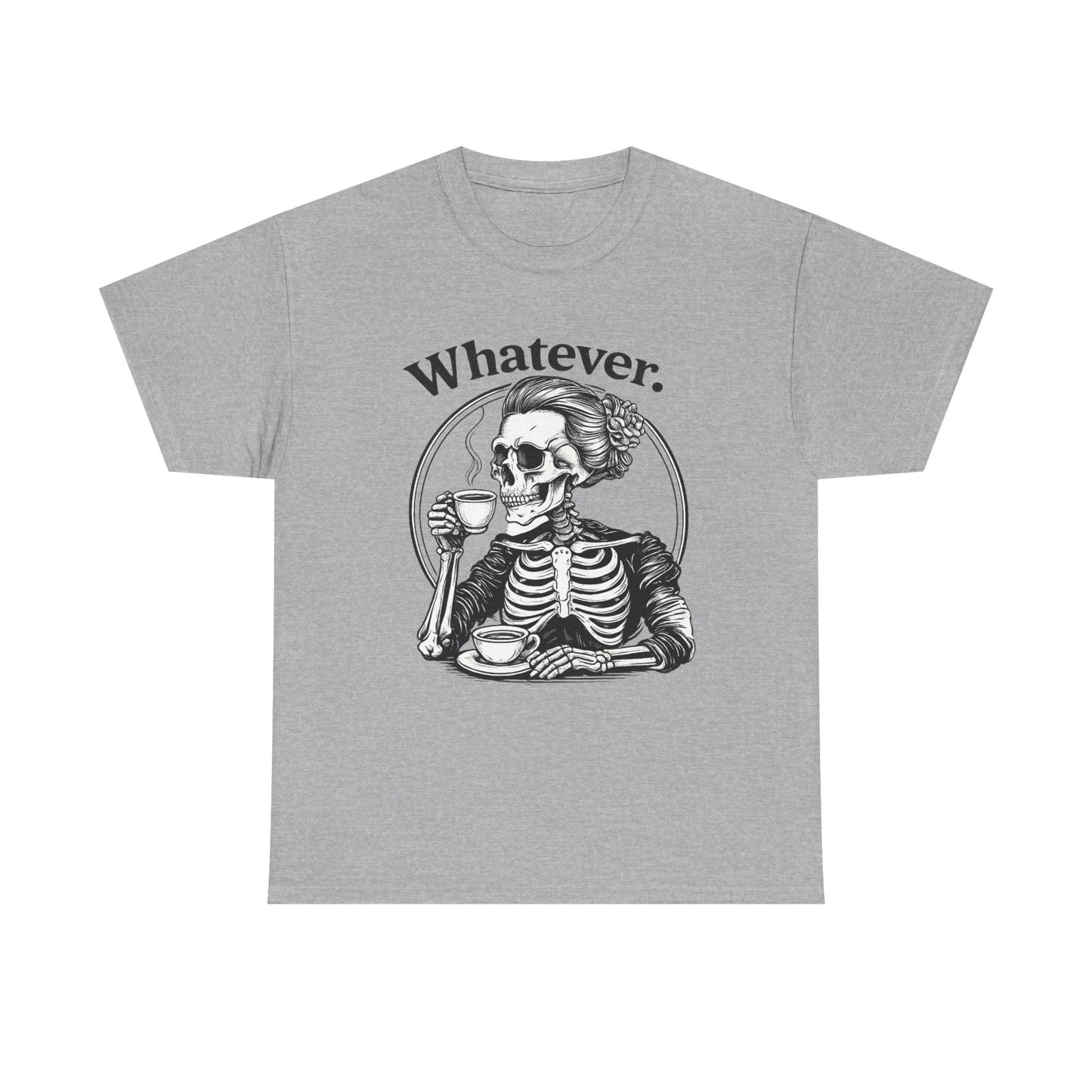 Skull 'Whatever.' Tee – Vintage Skeleton Wine Drinking Graphic T-Shirt