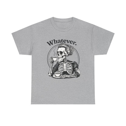 Skull 'Whatever.' Tee – Vintage Skeleton Wine Drinking Graphic T-Shirt