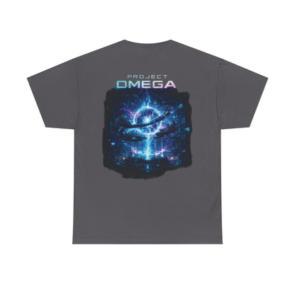 Project Omega T-Shirt | Futuristic AI Core Sci-Fi Graphic Tee, Cyber Tech Streetwear Shirt
