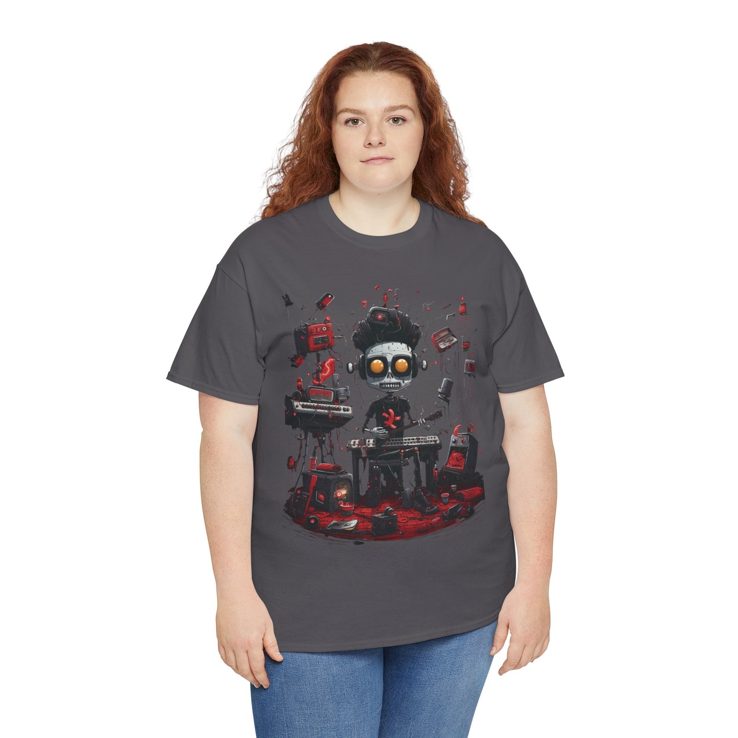 Cyberpunk Skull DJ T-Shirt — Neon Gamer Streetwear
