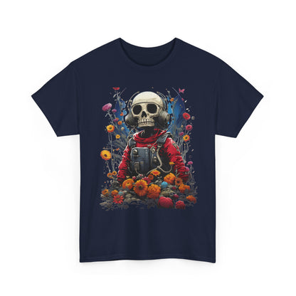 Floral Skull Astronaut Graphic T-Shirt - product view