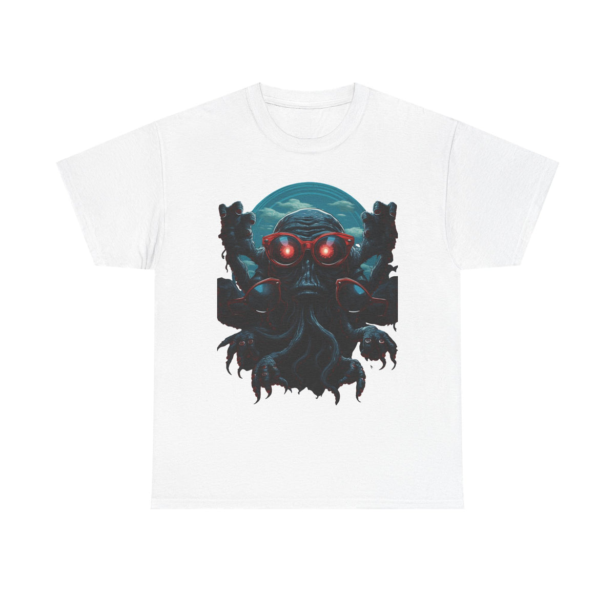 Cosmic Horror Creature T-Shirt | Retro Alien Graphic - product view