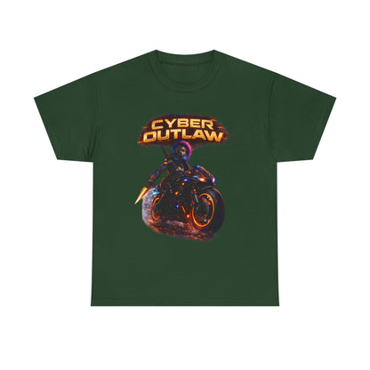 Cyber Outlaw Tee — Neon Biker Graphic T-Shirt