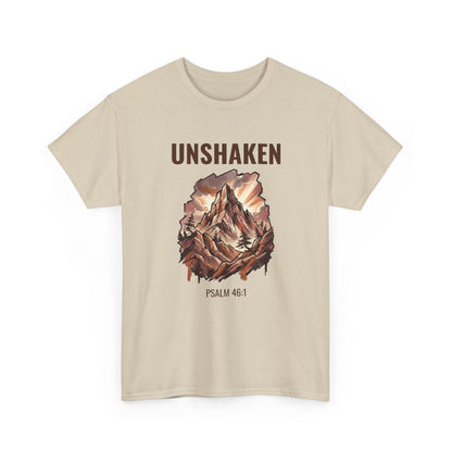 Unshaken Graffiti Mountain Faith T-Shirt – Psalm 46:1