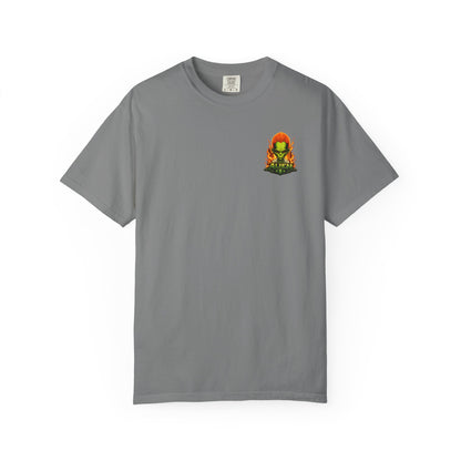 Alien Barber Shop T-shirt | Retro Sci-Fi Skull Barber Design
