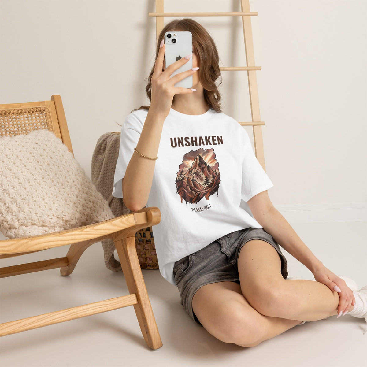 Unshaken Graffiti Mountain Faith T-Shirt – Psalm 46:1
