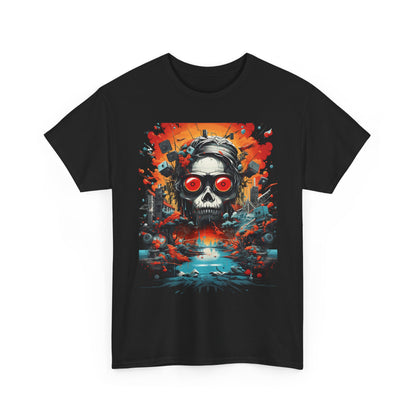 Skull Pilot Graphic Tee — Retro Apocalypse Aviation Design
