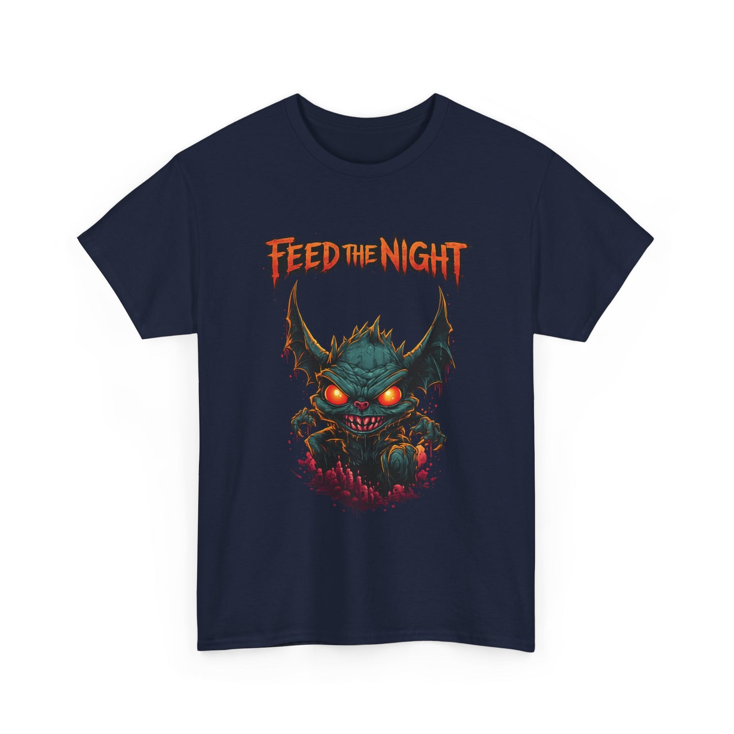 Feed the Night T-Shirt — Glow-Eyed Monster Graphic Tee