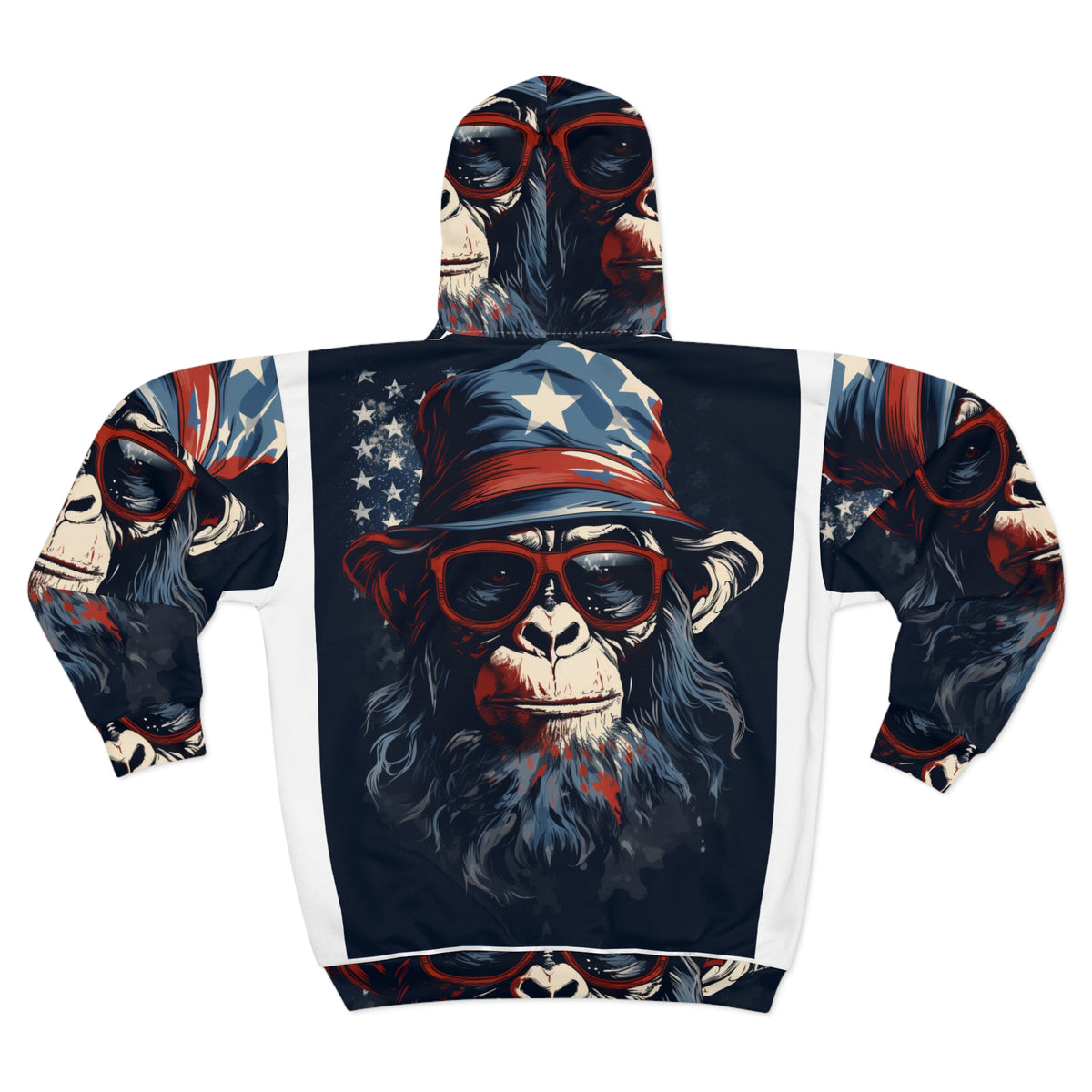 Patriotic Monkey All-Over Print Hoodie - product view