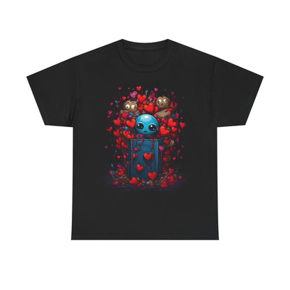 Cute Alien in Heart Garden T-Shirt — Valentine’s Day Cute Sci‑Fi Tee