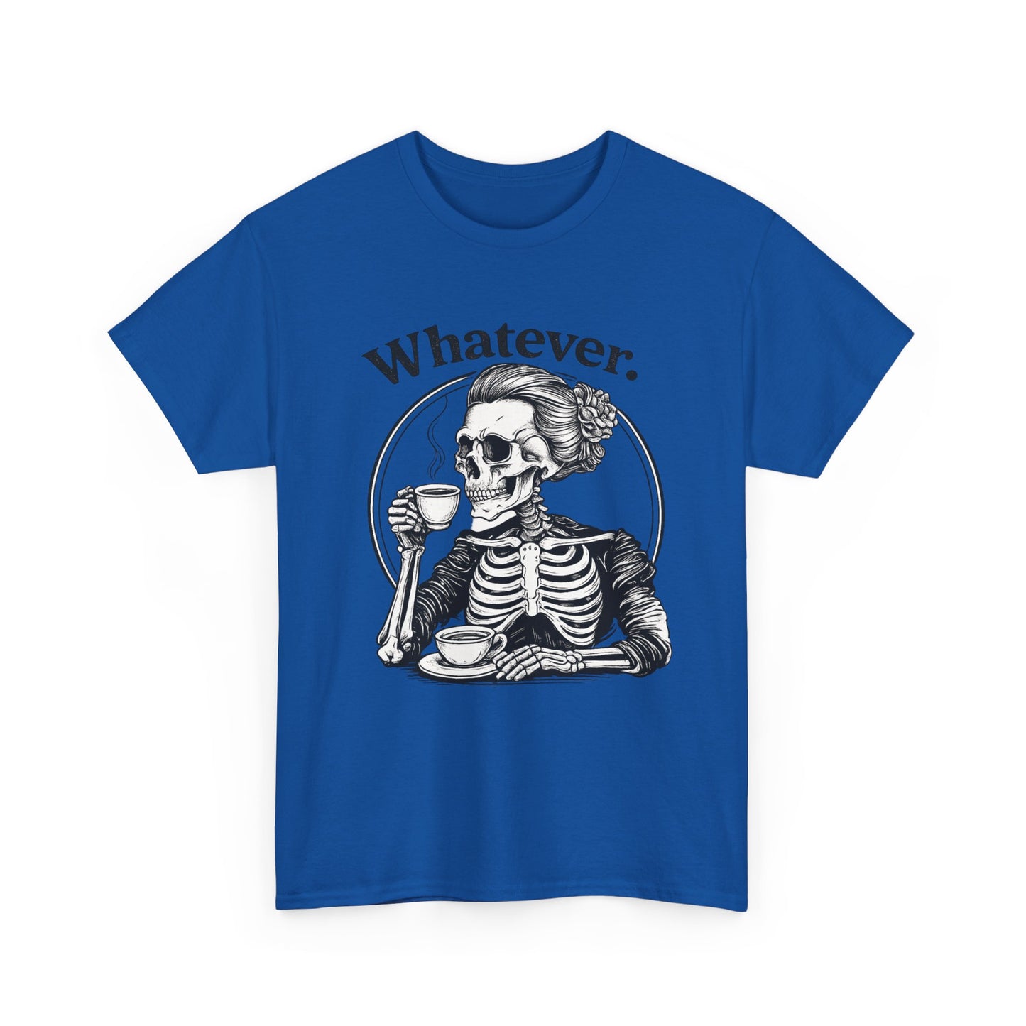 Skull 'Whatever.' Tee – Vintage Skeleton Wine Drinking Graphic T-Shirt