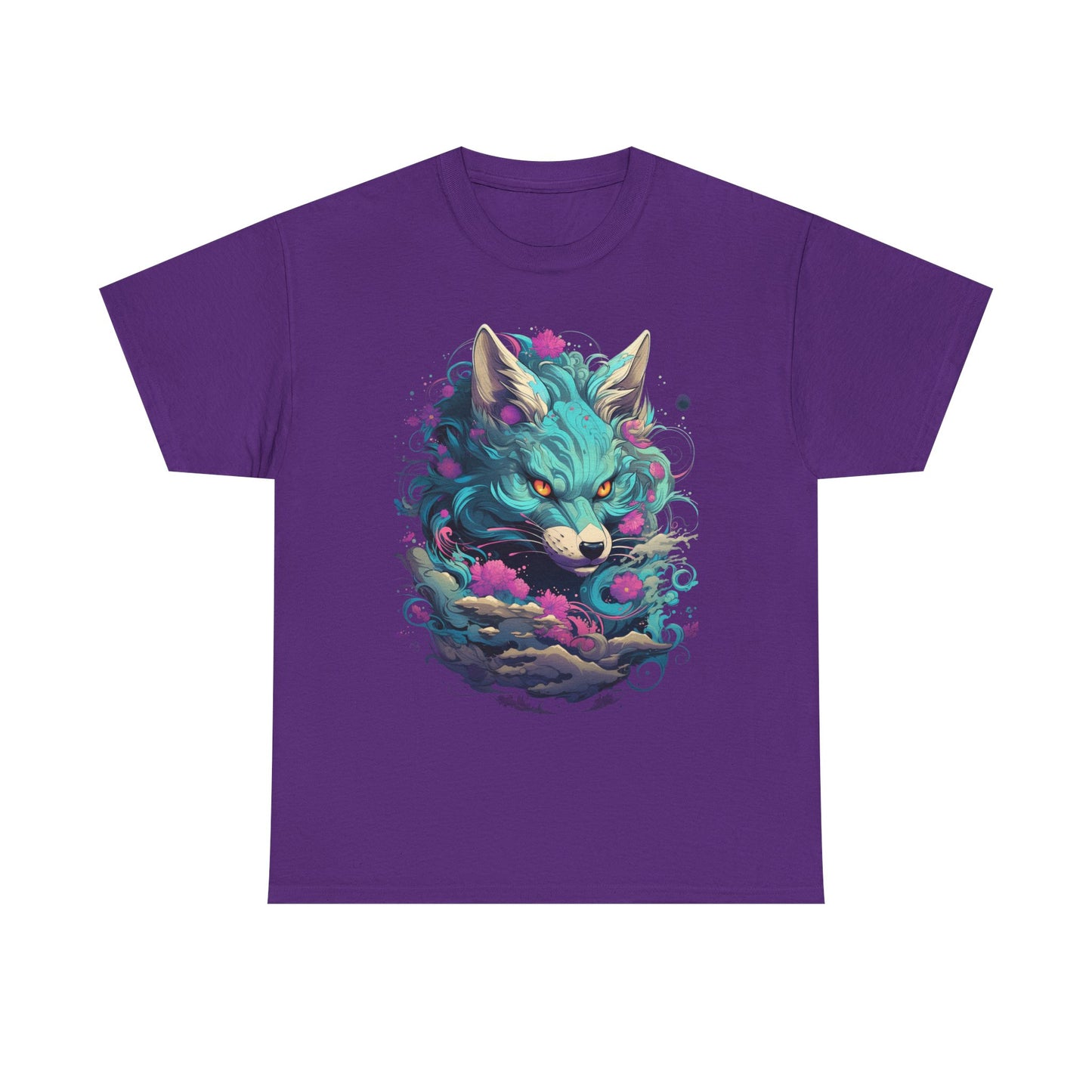Mystic Wolf T-Shirt — Neon Cosmic Fox Graphic Tee