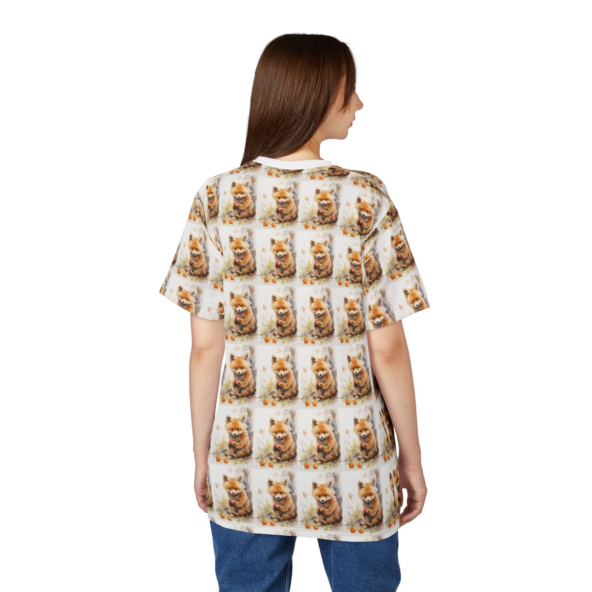 Ginger Cat Pattern All-Over Print T-Shirt - product view