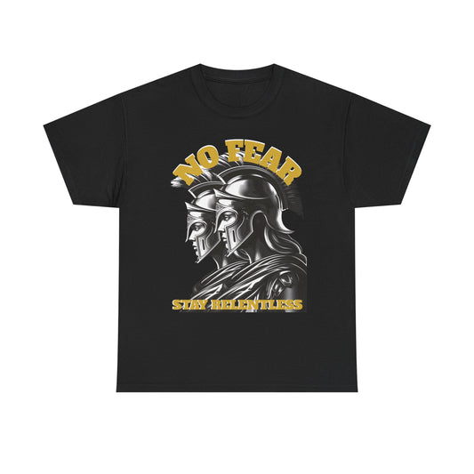 No Fear Spartan Helmet T-Shirt — "Sic Itur Ad Astra" Inspired Warrior Tee