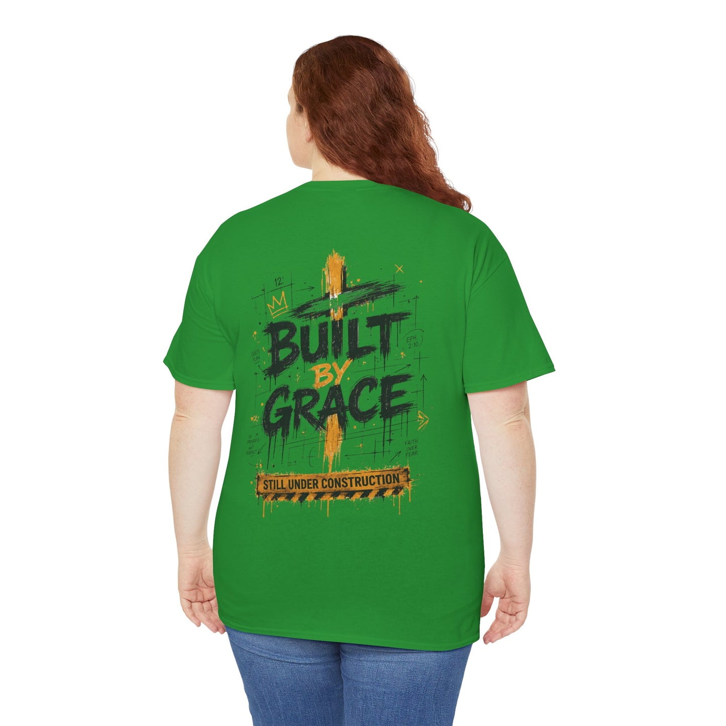 Built By Grace Christian Graphic T-Shirt | Still Under Construction Faith Streetwear Tee
