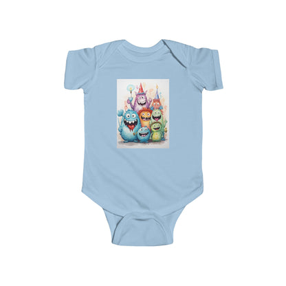 Baby Bodysuit – Colorful Party Monster Characters Infant Onesie
