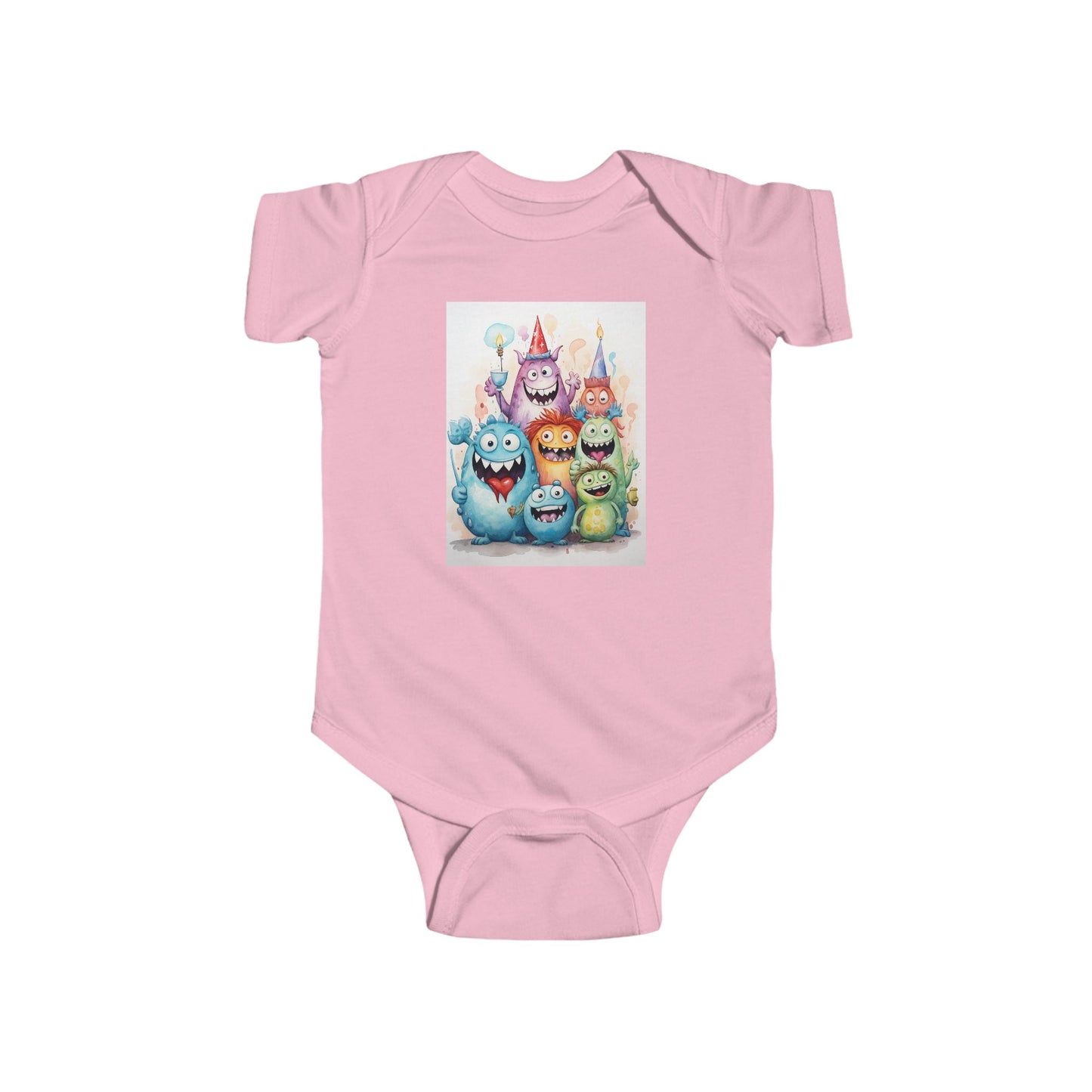 Baby Bodysuit – Colorful Party Monster Characters Infant Onesie