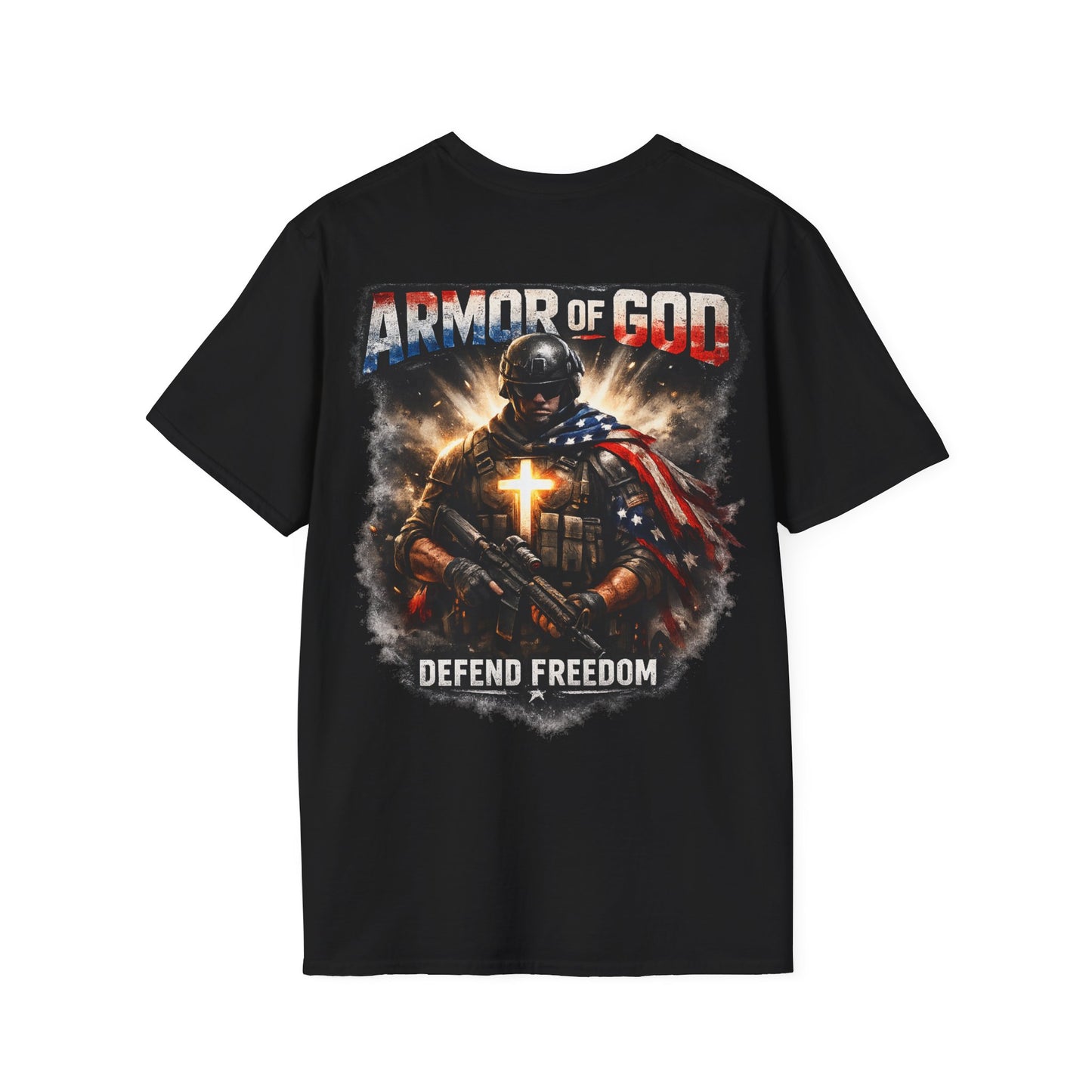 Armor of God Christian T-Shirt | Defend Freedom Faith Graphic Tee | Under His Protection Bible Shirt