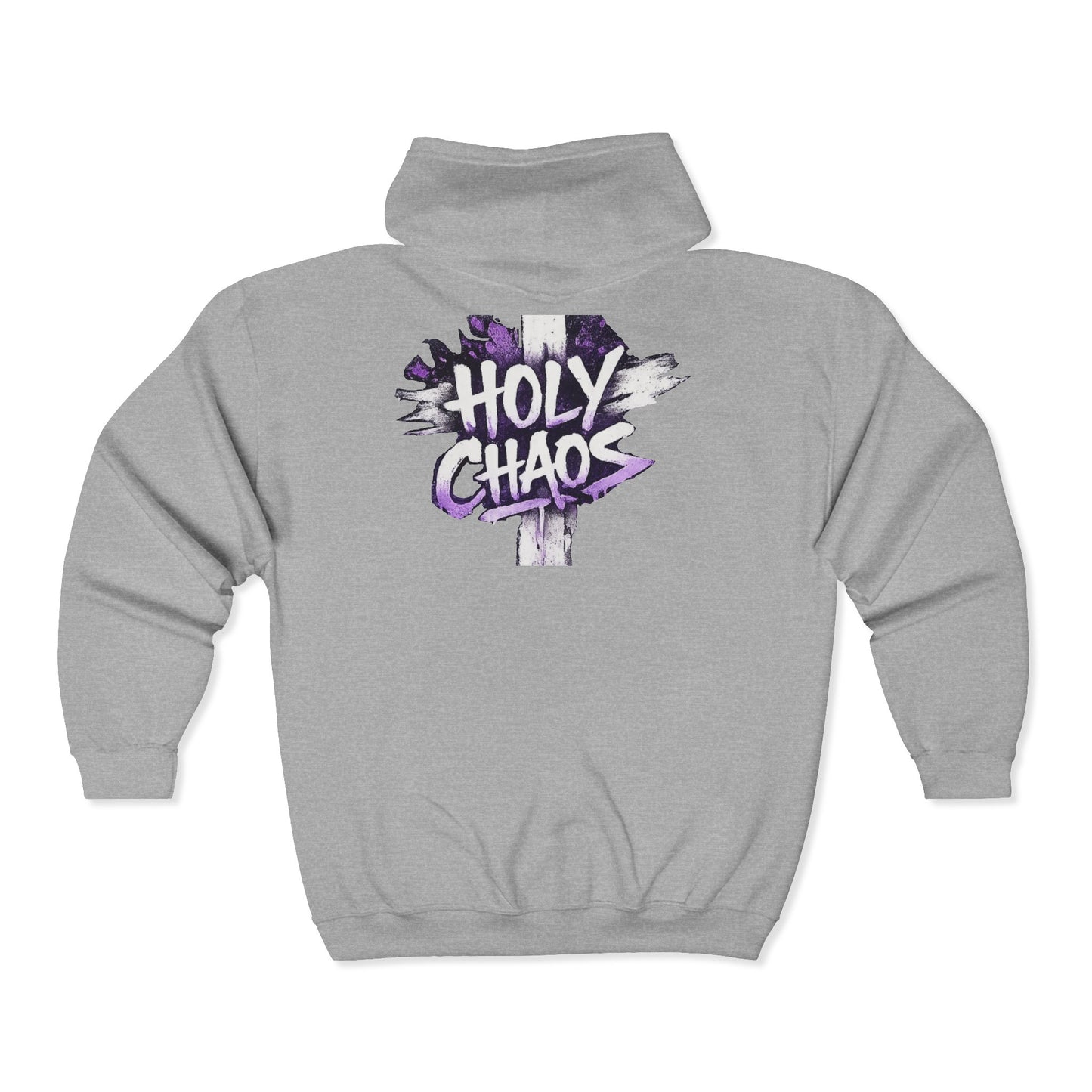 Holy Chaos Zip Hoodie — Christian Graphic Full‑Zip Sweatshirt