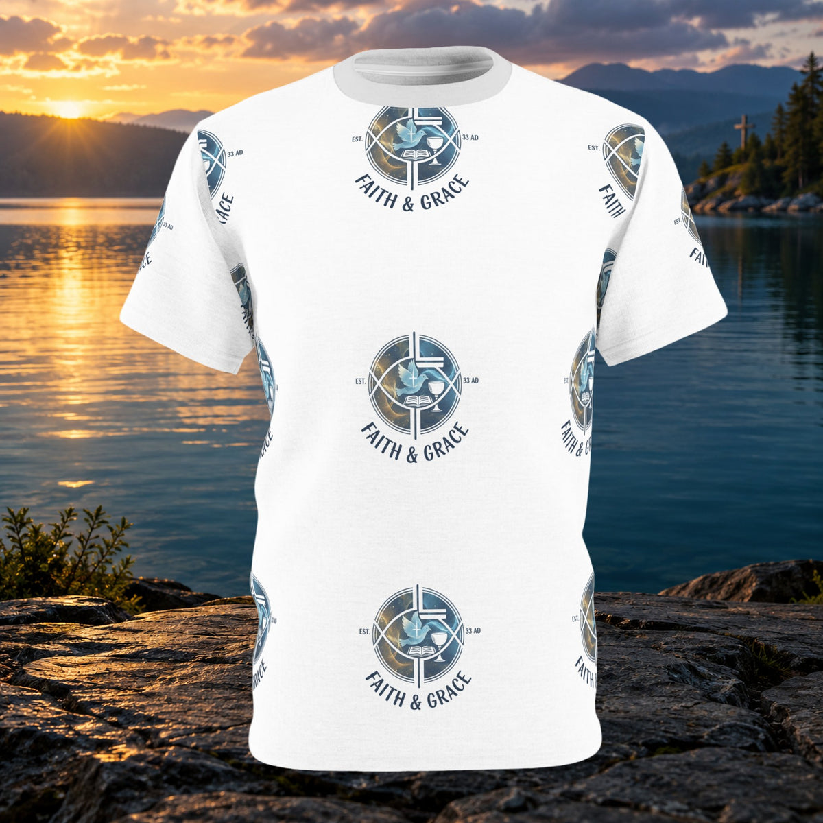 Faith & Grace All-Over Print T-Shirt - product view