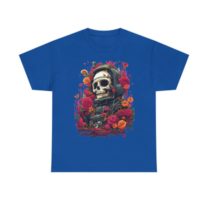 Floral Astronaut Skull Graphic T-Shirt - product view