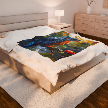 Nature-Inspired Velveteen Plush Blanket for Cozy Comfort, Bird-Themed Decor, Soft Home Gift, Snuggle Blanket, Outdoor Vibe
