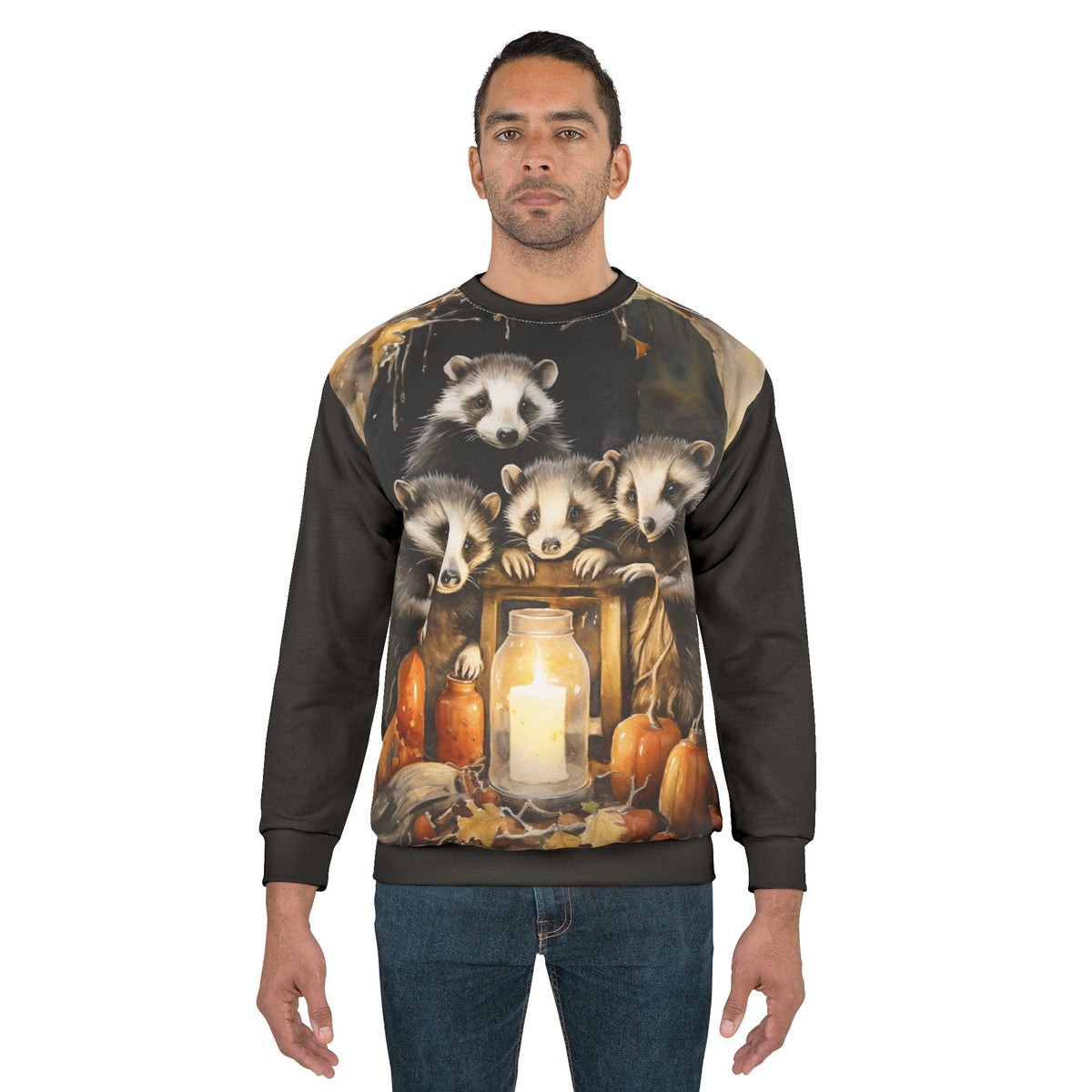 Autumn Raccoon All-Over Print Sweatshirt - product view