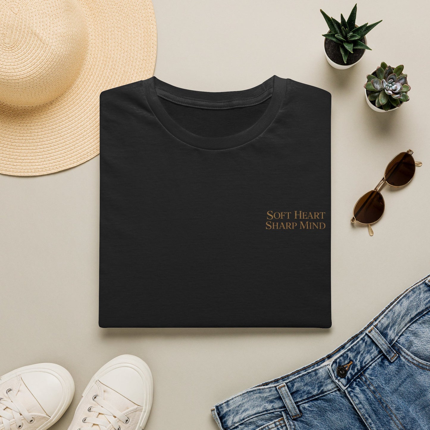 Soft Heart Sharp Mind Tee — Inspirational Minimalist Graphic T-Shirt