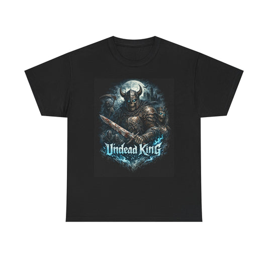 Undead King Graphic T-Shirt – Dark Fantasy Skull Warrior Tee | Gothic Viking Armor Shirt | Streetwear Horror Aesthetic Tee