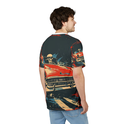 Red Convertible Skull Driver All-Over Print T-Shirt - product view