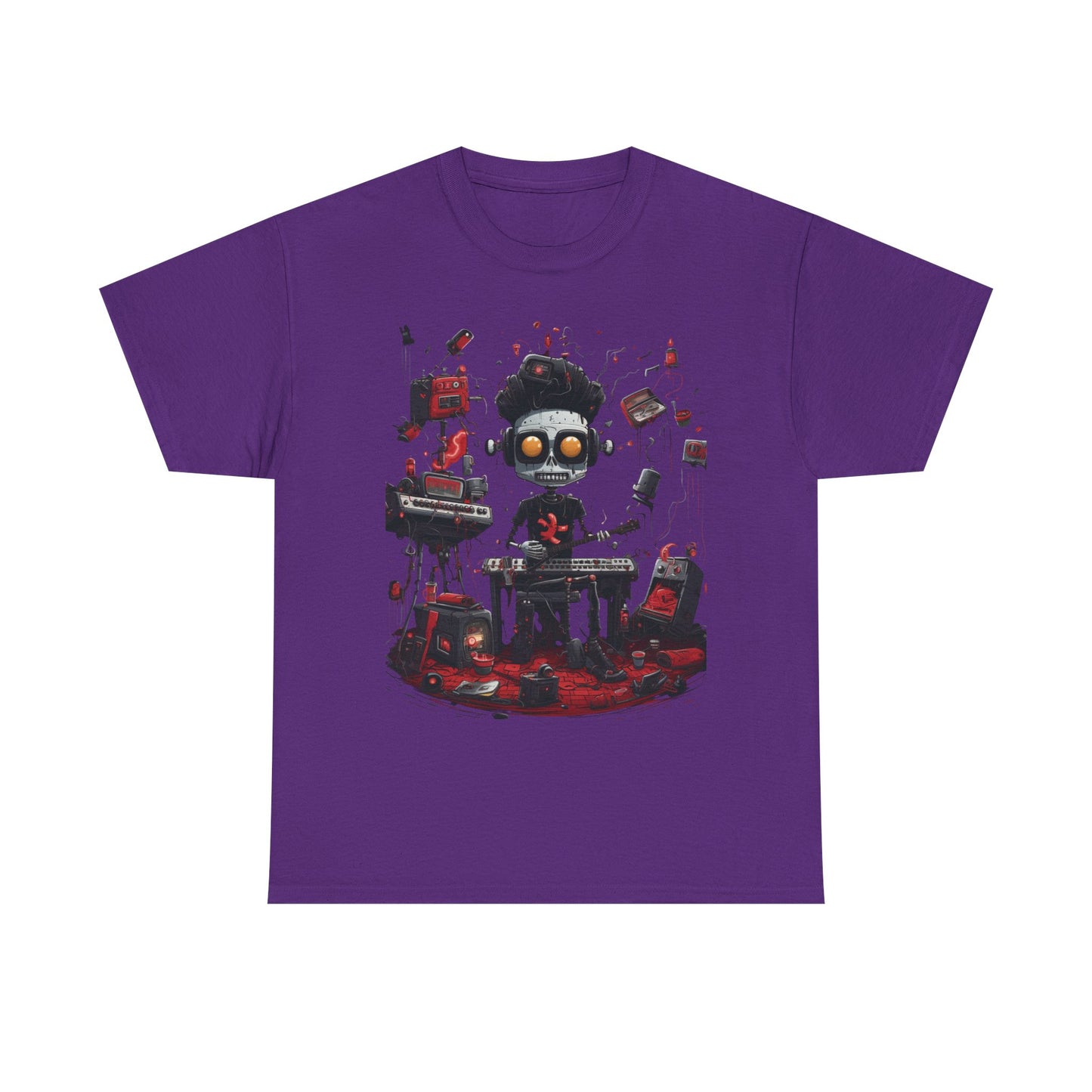 Cyberpunk Skull DJ T-Shirt — Neon Gamer Streetwear