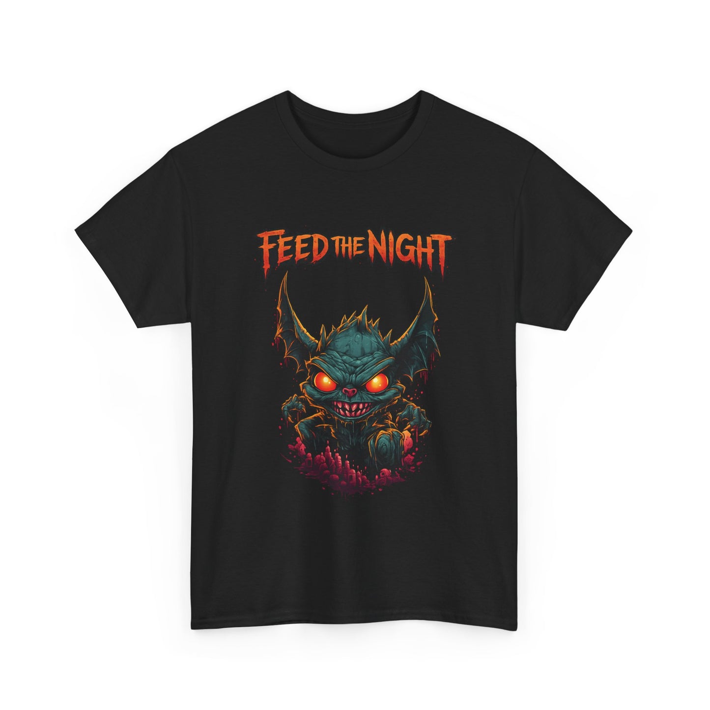 Feed the Night T-Shirt — Glow-Eyed Monster Graphic Tee