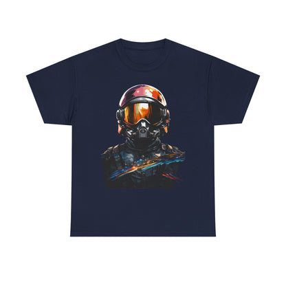 Cyberpunk Astronaut T-Shirt – Futuristic Space Helmet Graphic Tee | Neon Sci-Fi Streetwear Shirt | Gamer Aesthetic Clothing